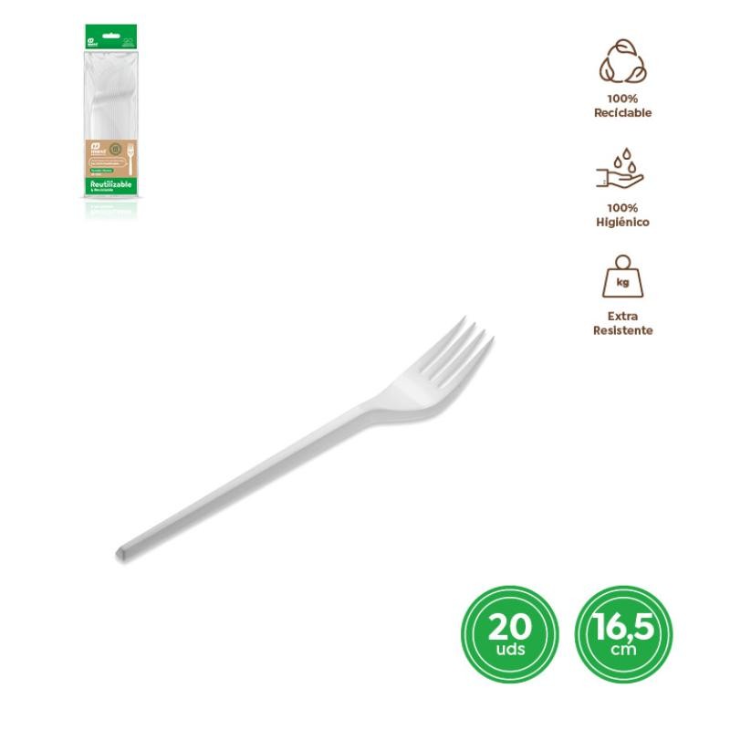 TENEDOR PLASTICO REUTIL 20uds 16.5cm-R1152